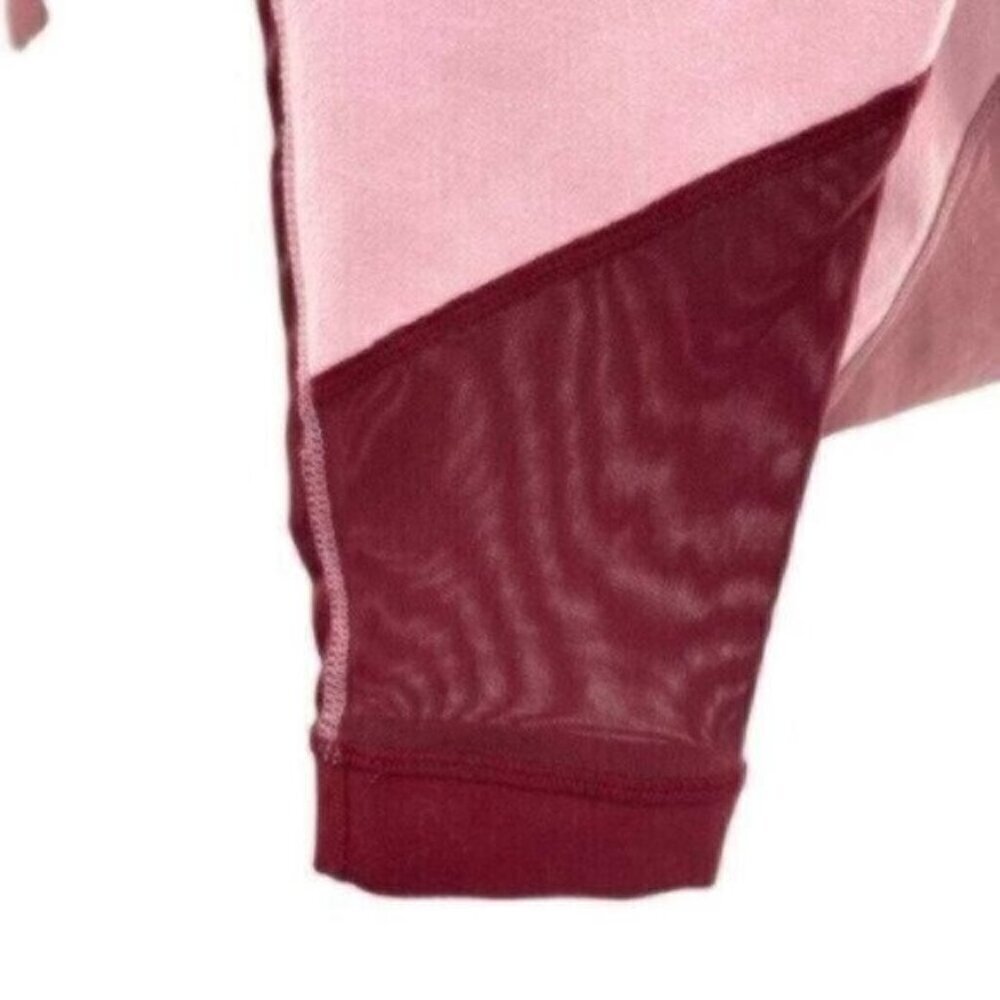 Fabletics Mid Rise Pink Rose Colorblock Leggings - Picture 7 of 14